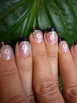 Best Nails - Fekete francia,beépített virágokkal